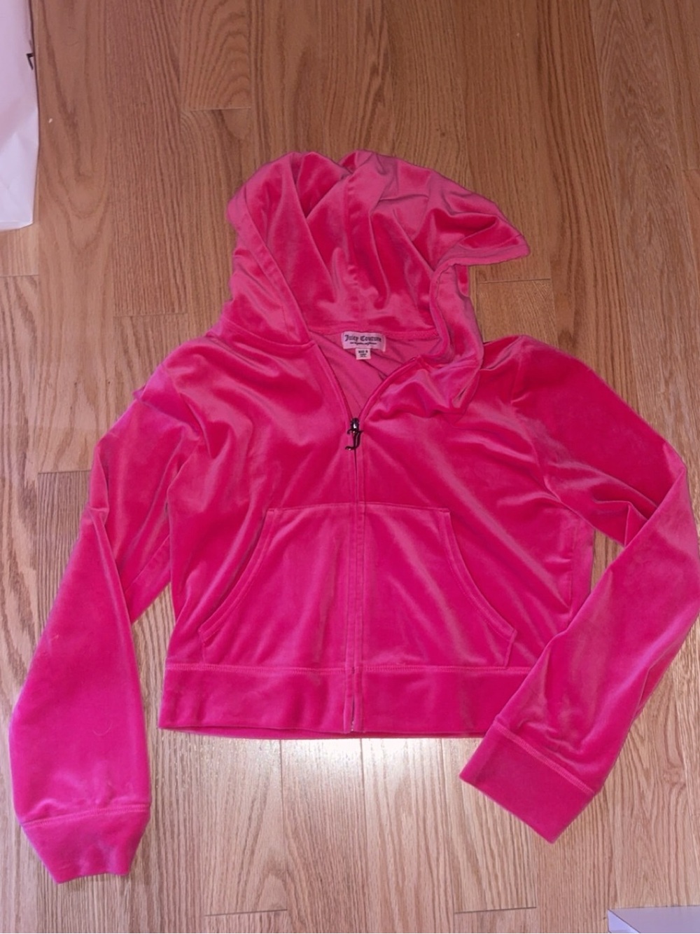 Juicy Couture Hot Pink Velour Zip-Up Hoodie